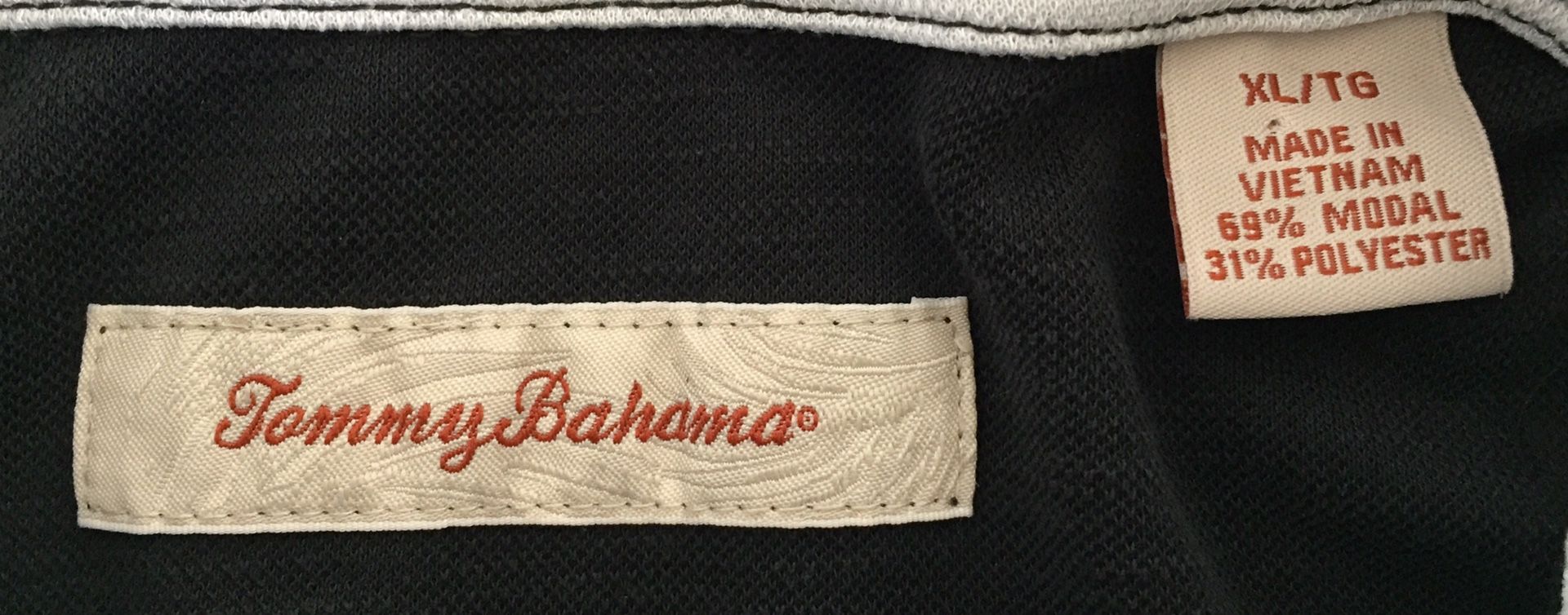 Tommy Bahama Classic Black Polo Rugby Shirt Vintage Swordfish Logo Mens