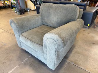 BAUHAUS Sage Green Herringbone Roll Arm Accent Chair