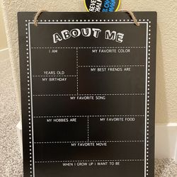 Brand New - All About Me Reversible Chalk Board