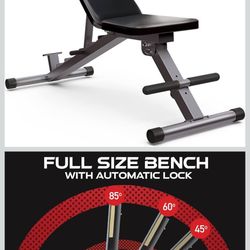 Foldable Adjustable Weight Bench – Incline/Decline Strength Training, 800 lb Capacity, Home Gym Use