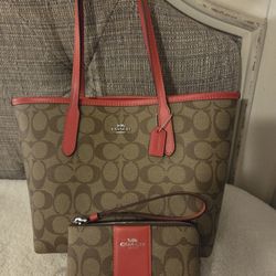 Coach Mini City Tote & Matching Wristlet 