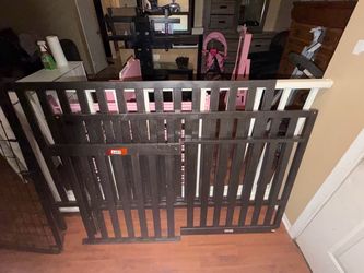Dark Wood Baby Crib Frame