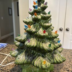 Vintage Ceramic Christmas Tree, 13" Tall