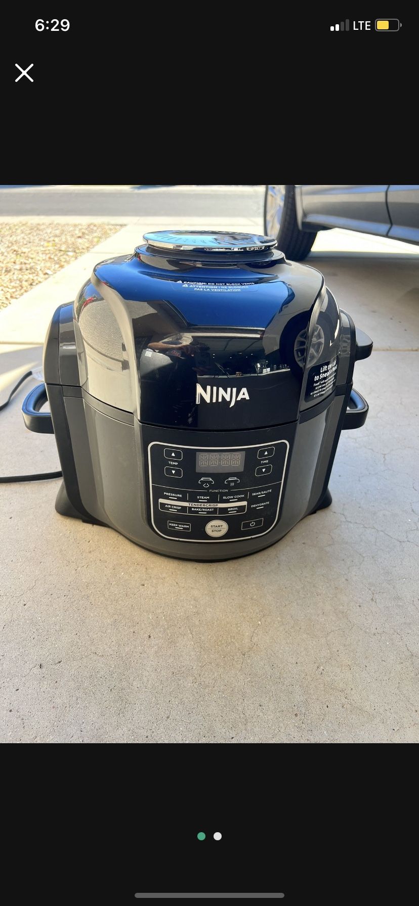 Ninja OP302 Foodi 9-in-1 Pressure, Broil, Dehydrate, Slow Cooker, Air Fryer, and More, with 6.5 Quart Capacity and 45 Recipe Book, and a High Gloss Fi