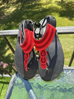 Beaded summer sandals US 10