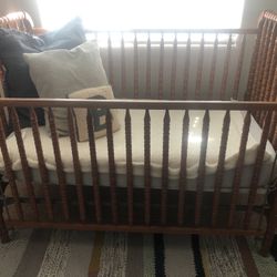 Antique RockONWood Baby Crib And Mattress