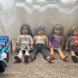 4 American Girl Dolls + Clothes and Trinkets