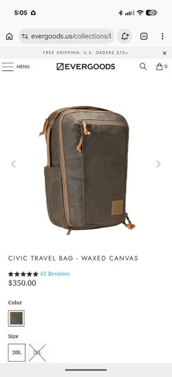 CIVIC Travel Bag - Waxed Canvas 20L