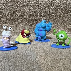 Monsters inc Disney Pixar 3” lot of 4 Sulley Mike Boo Roz