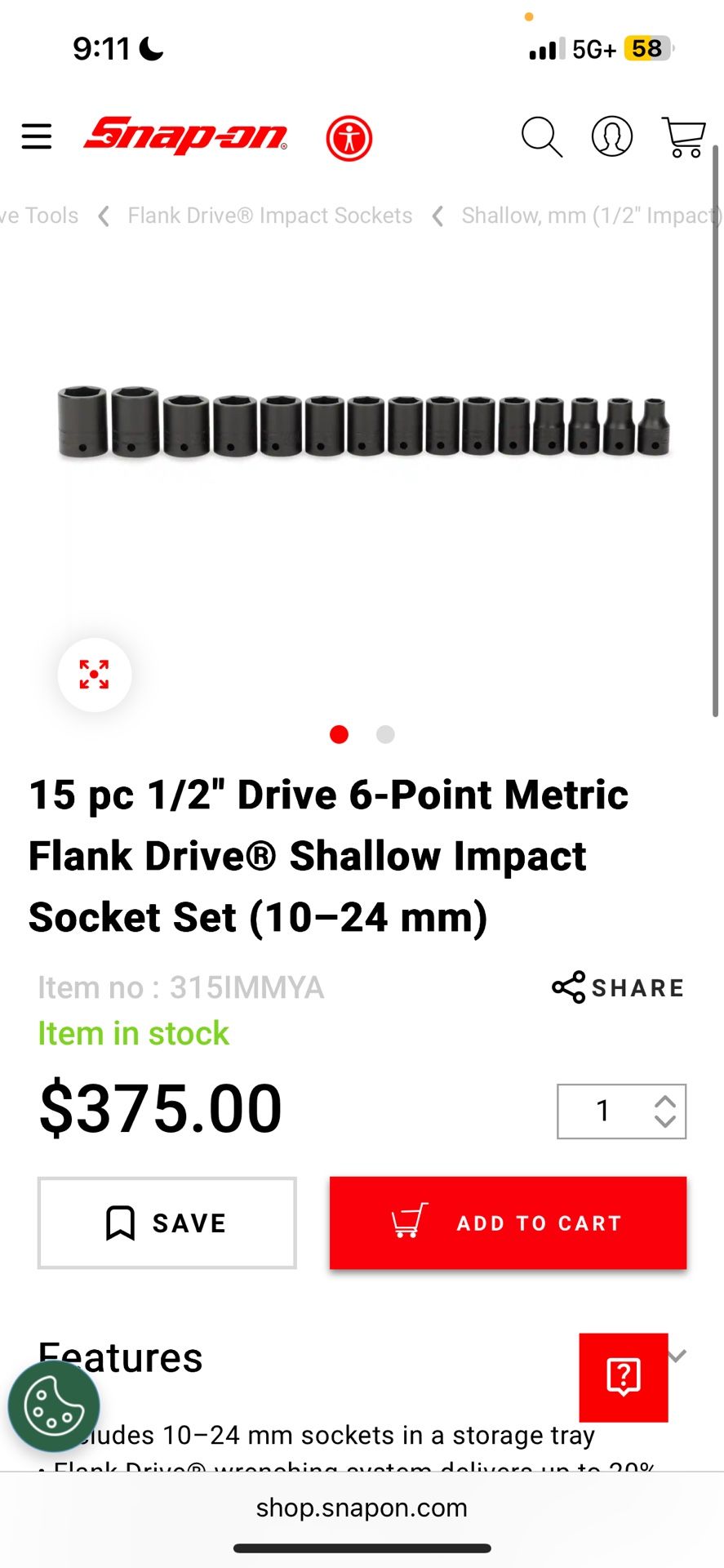 Snap On Impact Socket Set