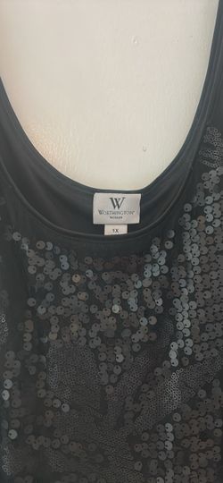 Worthington Woman Black Sequin Tank Top 1X