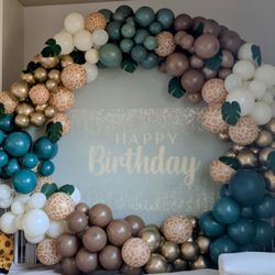 [New] 7.2 Ft Round Backdrop Stand With Sage Green cover