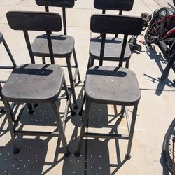 4 Starbucks Industrial Barstools 24 In Seat Height 