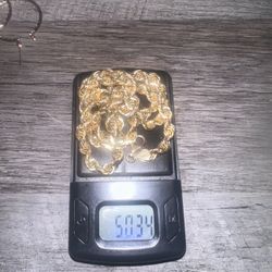 10k Sold Gold Rope Necklace 