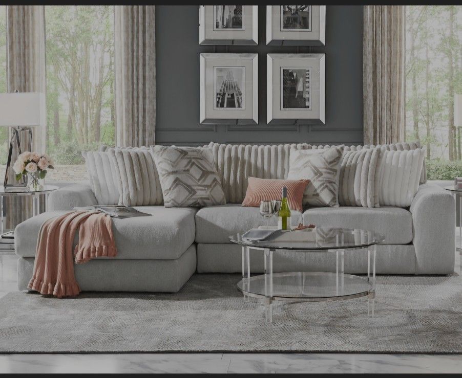 BF Deal - Soft Comfortable 2 PC Left Arm Chaise Sectional With Pillows 