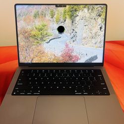 14-inch MacBook Pro - Space Gray, Magic Mouse - White Multi-Touch Surface