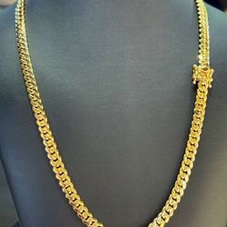 14k solid Yellow Gold Brand new Cuban link 24” Chain necklace 100.4 grams 7.5mm