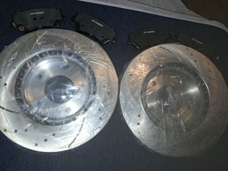 PowerStop Drilled & Slotted Front Ceramic Brake Pads & Disc For Kia & Honda, GP15486MH & D1912