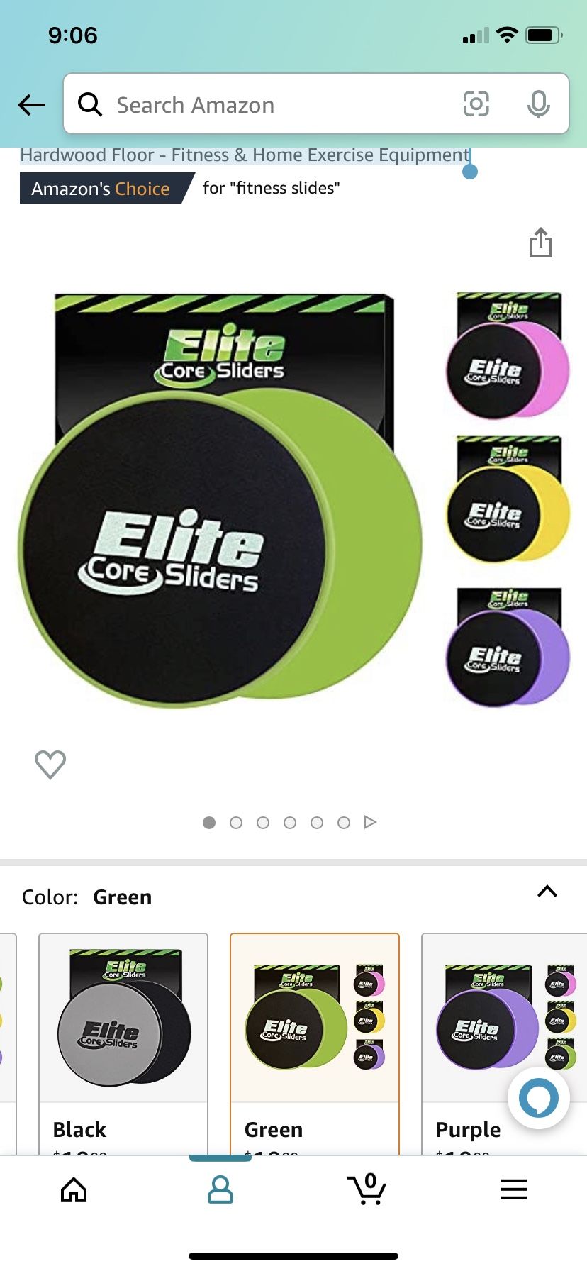 Elite Sportz Core Sliders for Working Out - Pack of 2 Compact, Dual Sided Gliding Discs for Full Body Workout on Carpet or Hardwood Floor 