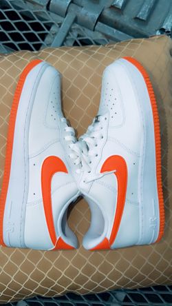 Nike ID Air Force 1 Low Shoes Safety Orange White Men's Syracuse size 11