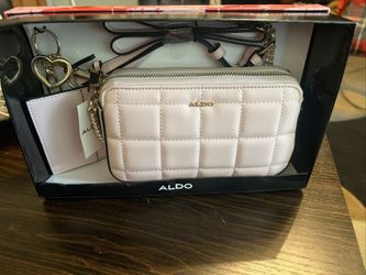 Aldo  Quilted Crossbody Chain Purse with Key ring & ID/Card Wallet Pink