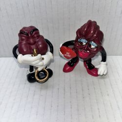 2 Vintage 1988 Applause California Raisins Be Mine PVC 3" Tall Figurine Hardees