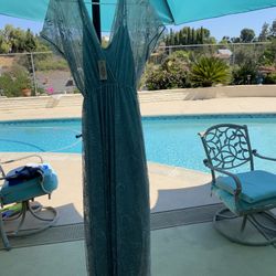 Lace Maxi Dress 2 Pc Gray