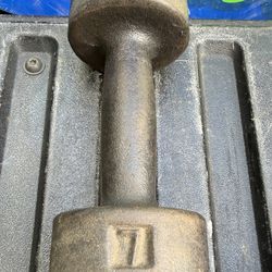 Highly collectible single York vintage 7lb.  Dumbbell