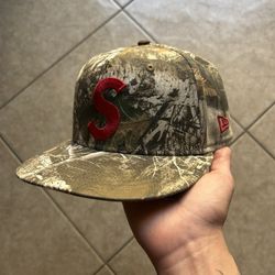 Supreme Gold Cross S Logo Hat New Era Fitted Hat Cameo 