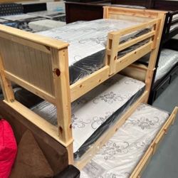 Triple Twin Bunk Bed With Mattress Included 