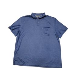Van Heusen Men's Adult Size 2XL Polo Flex Classic Fit Blue Cotton Short Sleevel 