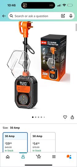 15,000J RV Surge Protector 30 Amp with LED Display, 30 Amp RV Surge Protector with Voltage Monitoring, Clear Error Codes, Comprehensive Detection, IP6