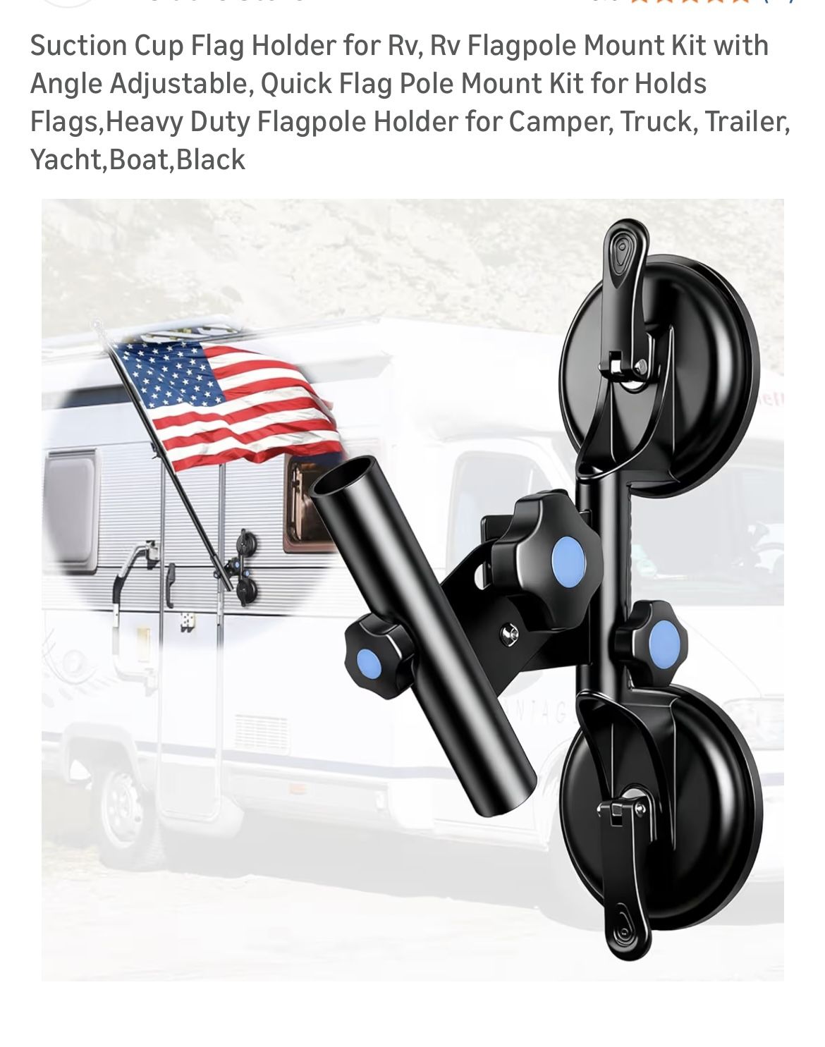 Brand New : Suction Cup Flag Holder for Rv