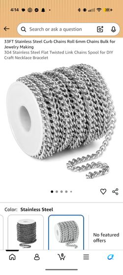 33 Feet 6 MM Stainless Steel Chain