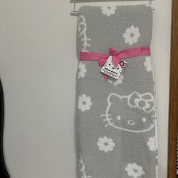 Hello Kitty Gray Knit Throw