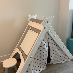 Kids Indoor Playset Tent + Slide + Climbing Wall – Multi-Functional