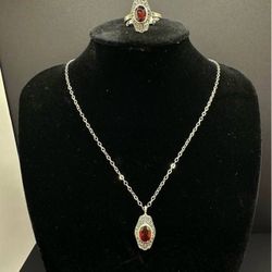 925 sterling silver necklace w matching ring