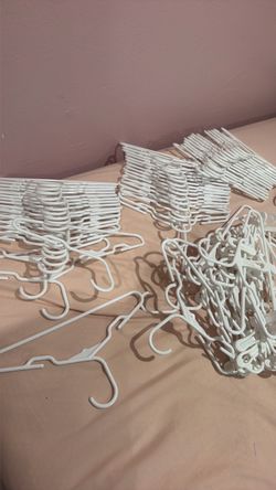 Children White Plastic Clothes Hangers Bulk Lot