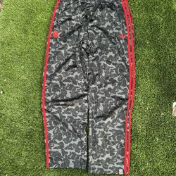 Bape x Adidas Black Red Camo Track Pants