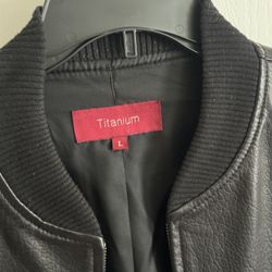 Titanium Wool Leather Jacket Men’s Size Large