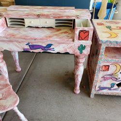 Antique Desk Set And Corner Table In SW Design