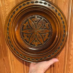 Wooden Hand Carved Plate
