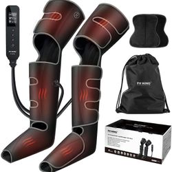Leg Massager with Heat for Circulation - Foot Calf Thigh Full Leg Compression Massager with Heating Function- Relieve Pain and Swelling