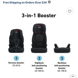 New Graco Booster Carseat 3-1