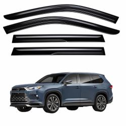 HZENNVIX Extra Durable Window Visor Compatible With 2020-2024 To/Yo/Ta Highlander Tape-On Rain Guard Side Window Vent Deflector,4-Pcs