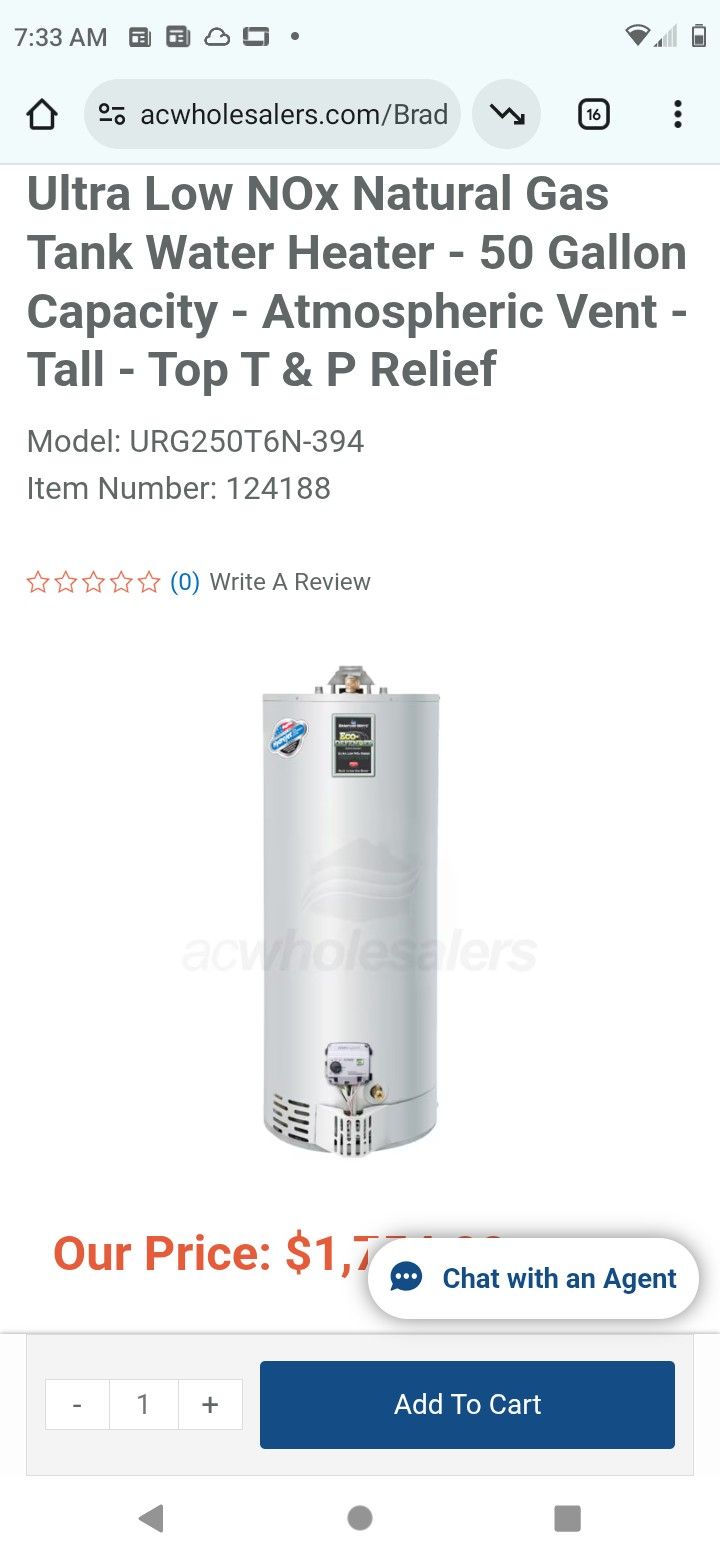 50 Gallon Bradford White Water Heater