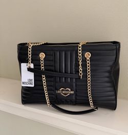 New Love Moschino black quilted handbag