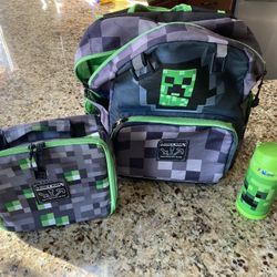 Minecraft Backpack, Lunch bag and Thermos 