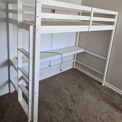 Twin Size Loft Bed with Desk