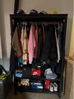 clothes rack and shelf
